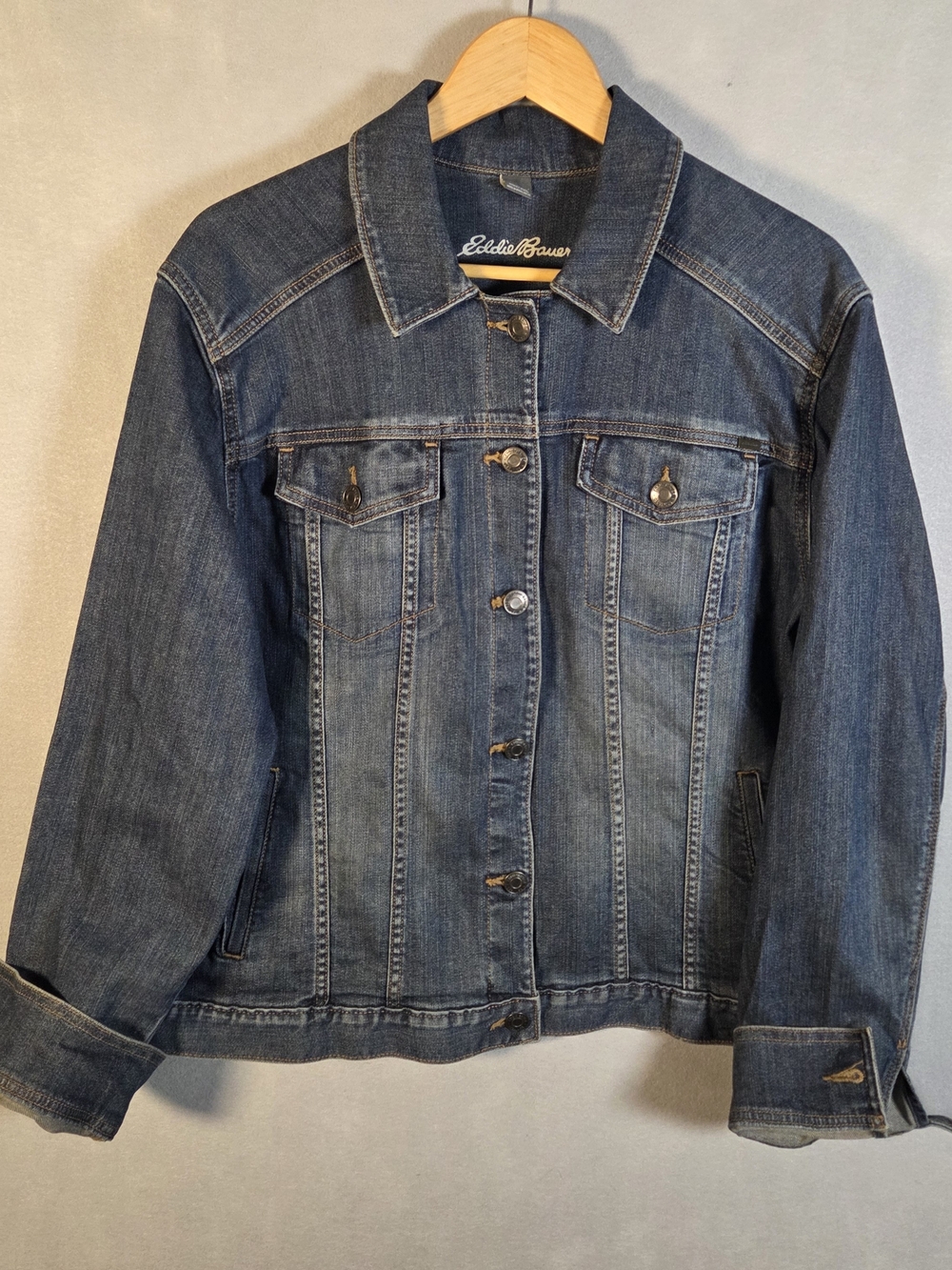 Eddie Bauer women's dark wash denim jacket